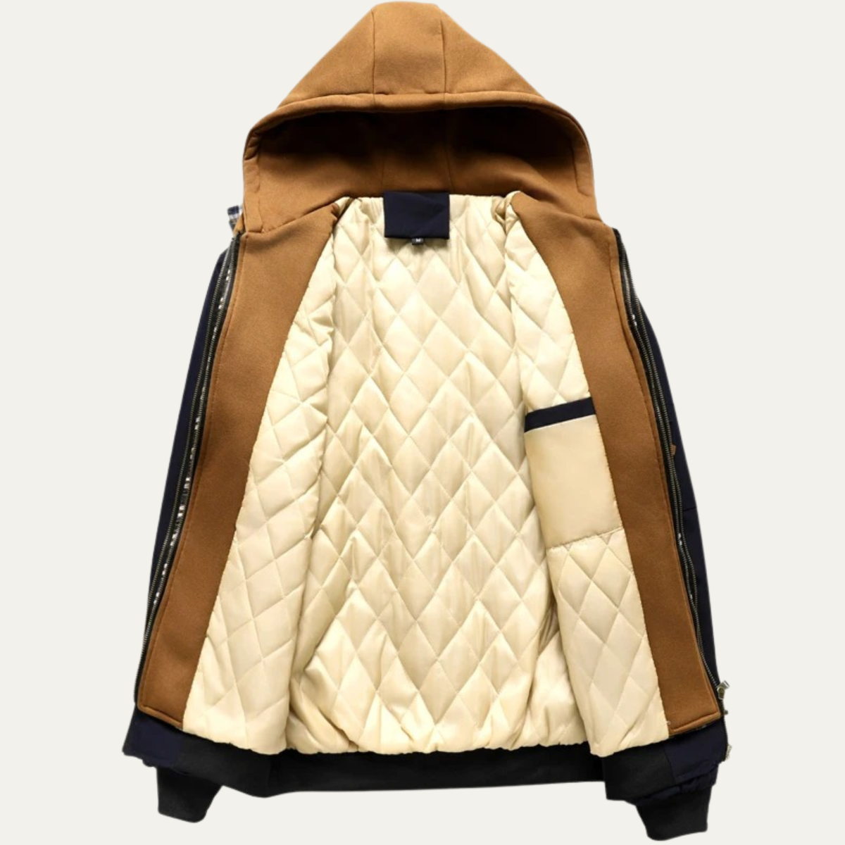 Ezra | Men's Puffer Jacket Black Hooded Quilted Winter Coat