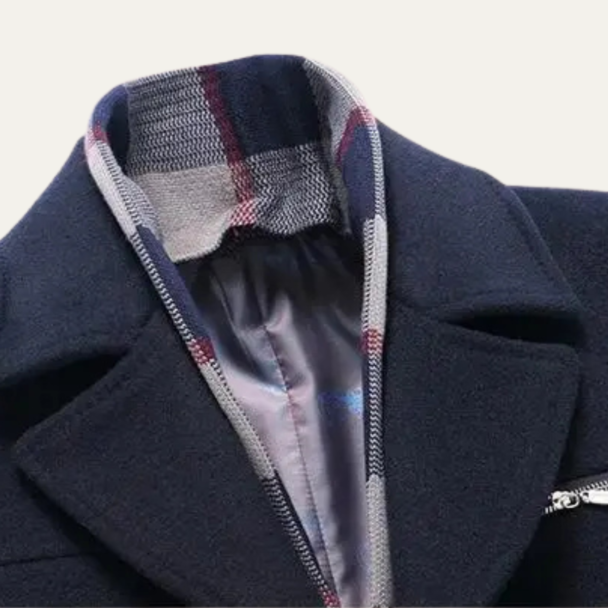 Beau | Men's Smart Casual Wool Blend Overcoat Navy