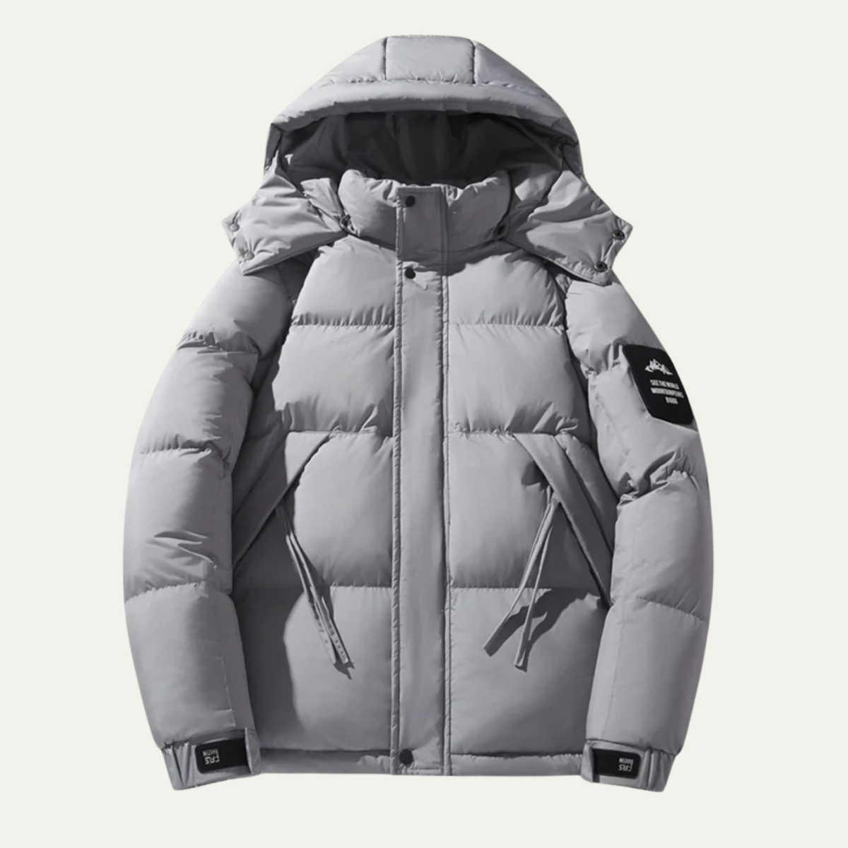 Voss | Men's Puffer Jacket Black Hooded Oversized