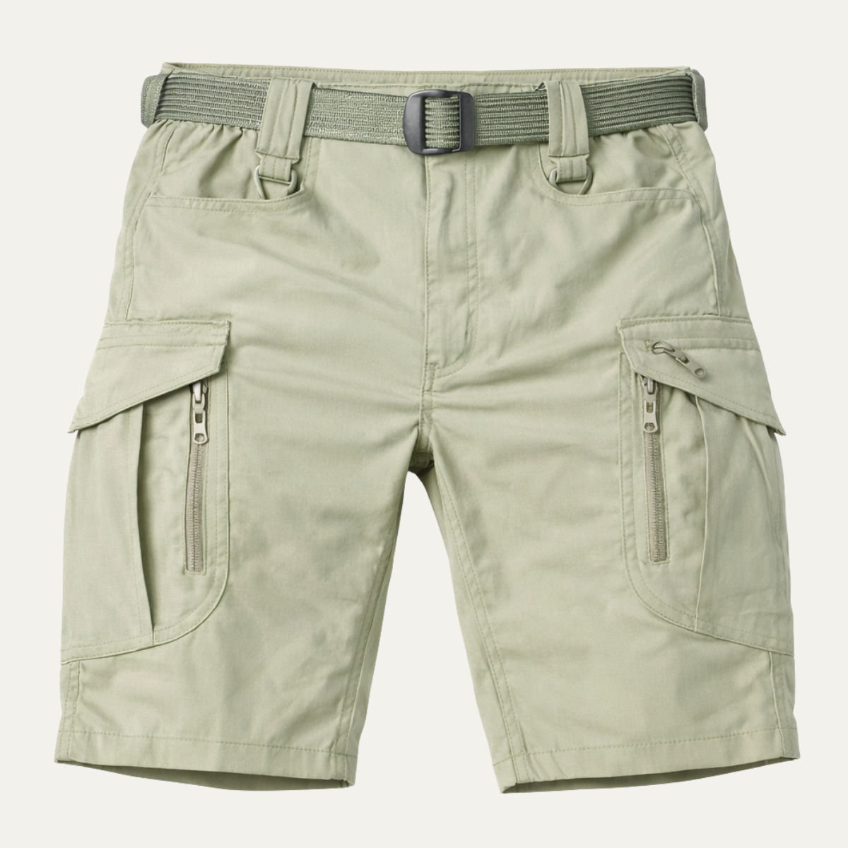 Leo | Men's Cargo Shorts Khaki With Belt Multiple Pockets