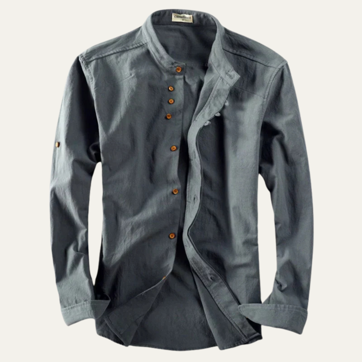 Axel | Men's Linen Button Up Shirt White Long Sleeve