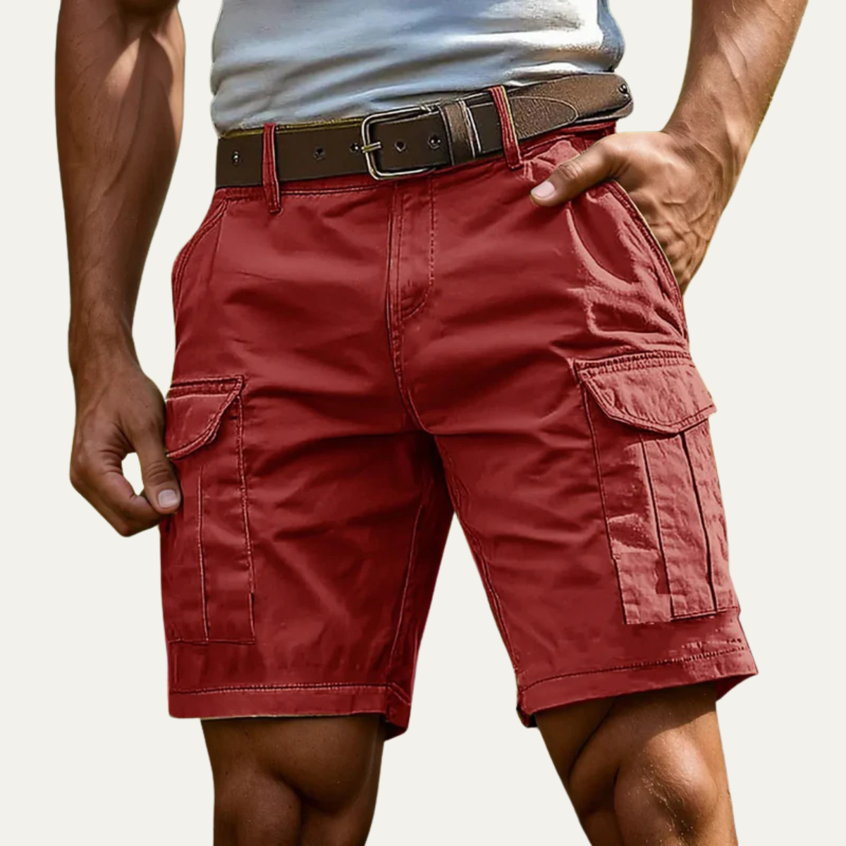 Kai | Men's Cargo Shorts Brown Utility Pockets