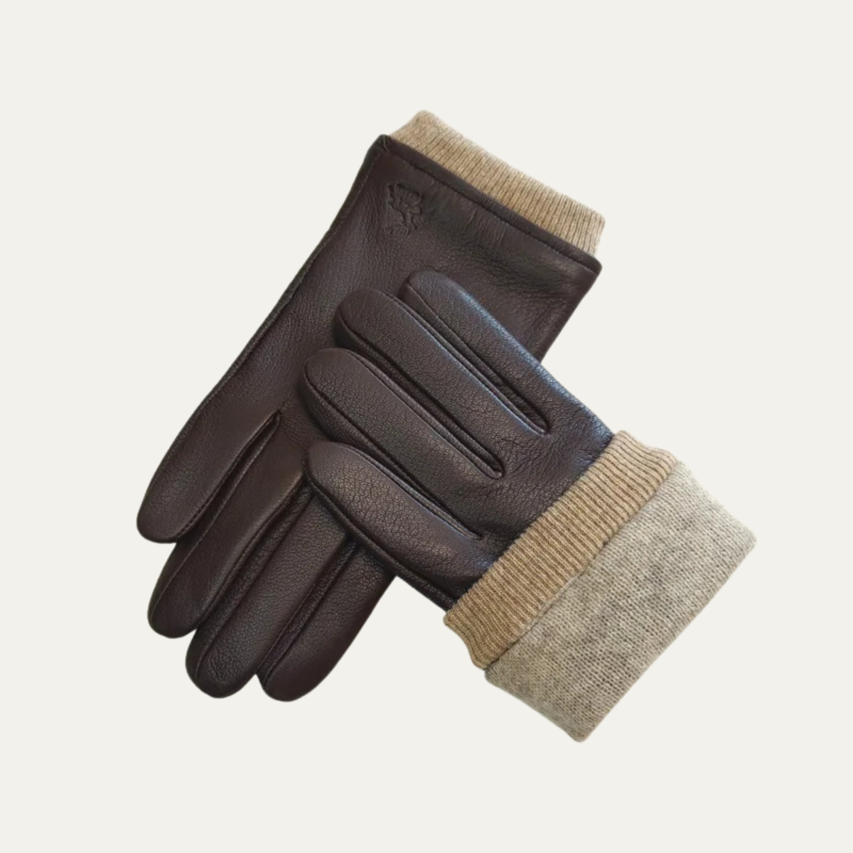 Rowan | Men's Leather Gloves Black Wool Lined Winter Driving