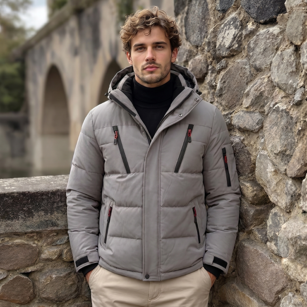 Zain | Men's Puffer Jacket Hooded Quilted Winter Coat