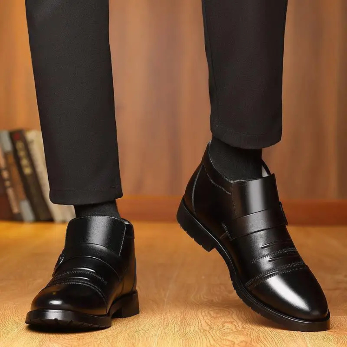 Bram | Men's Leather Ankle Boot Black Fleece Lined