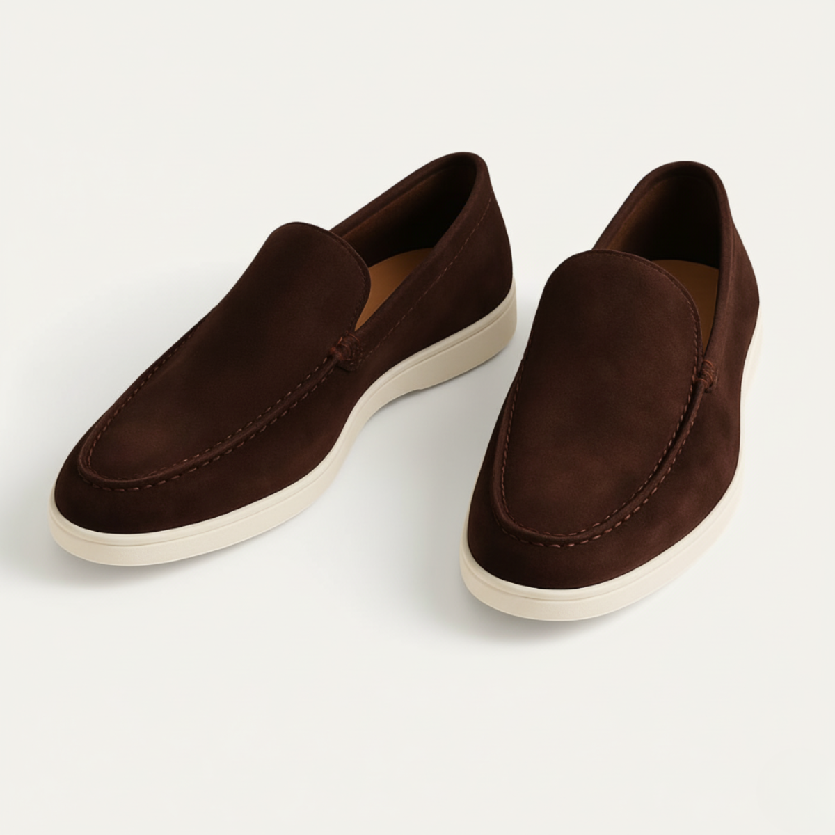 Axel | Men's Suede Loafer Cream Casual Slip On