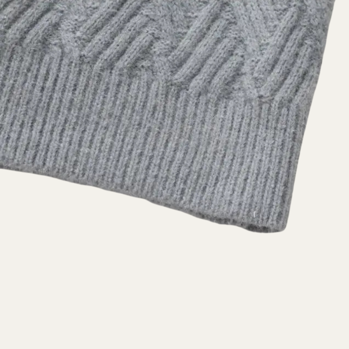 Rhys | Men's Cable Knit Sweater Gray Crew Neck