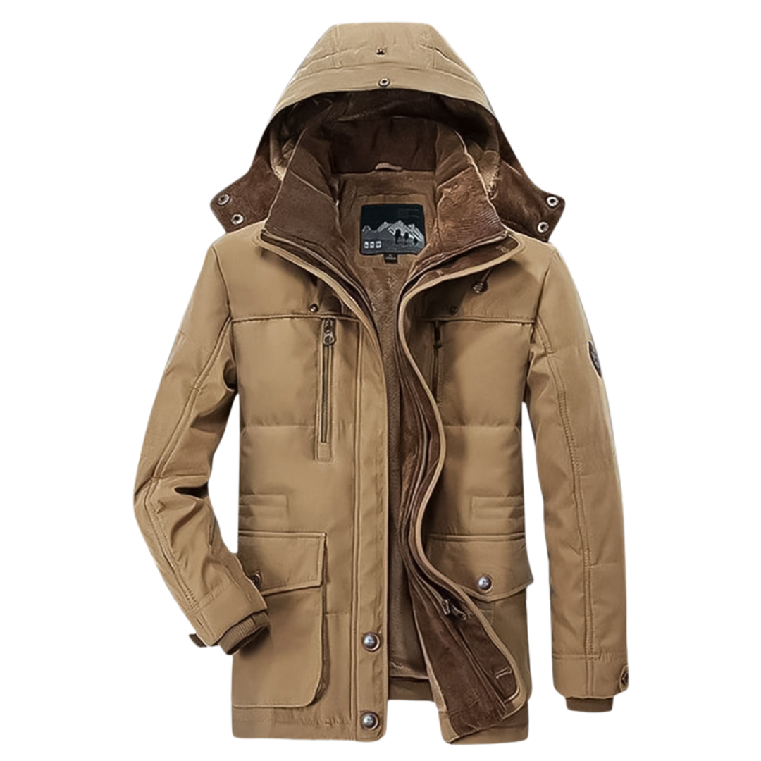 Hudson | Men's Puffer Jacket Navy Sherpa Lined Hood