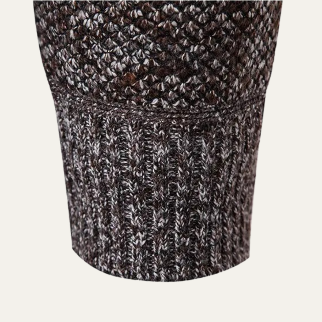 Dama Washington Wyatt men's cable knit cardigan charcoal gray diamond pattern - view 9