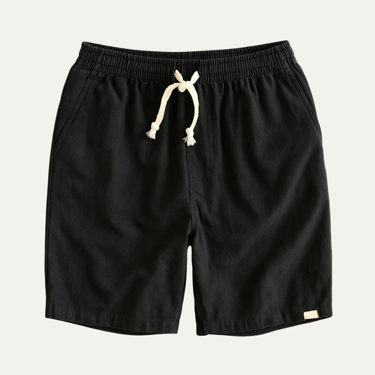 Bram | Men's Linen Shorts Cream Relaxed Fit Drawstring