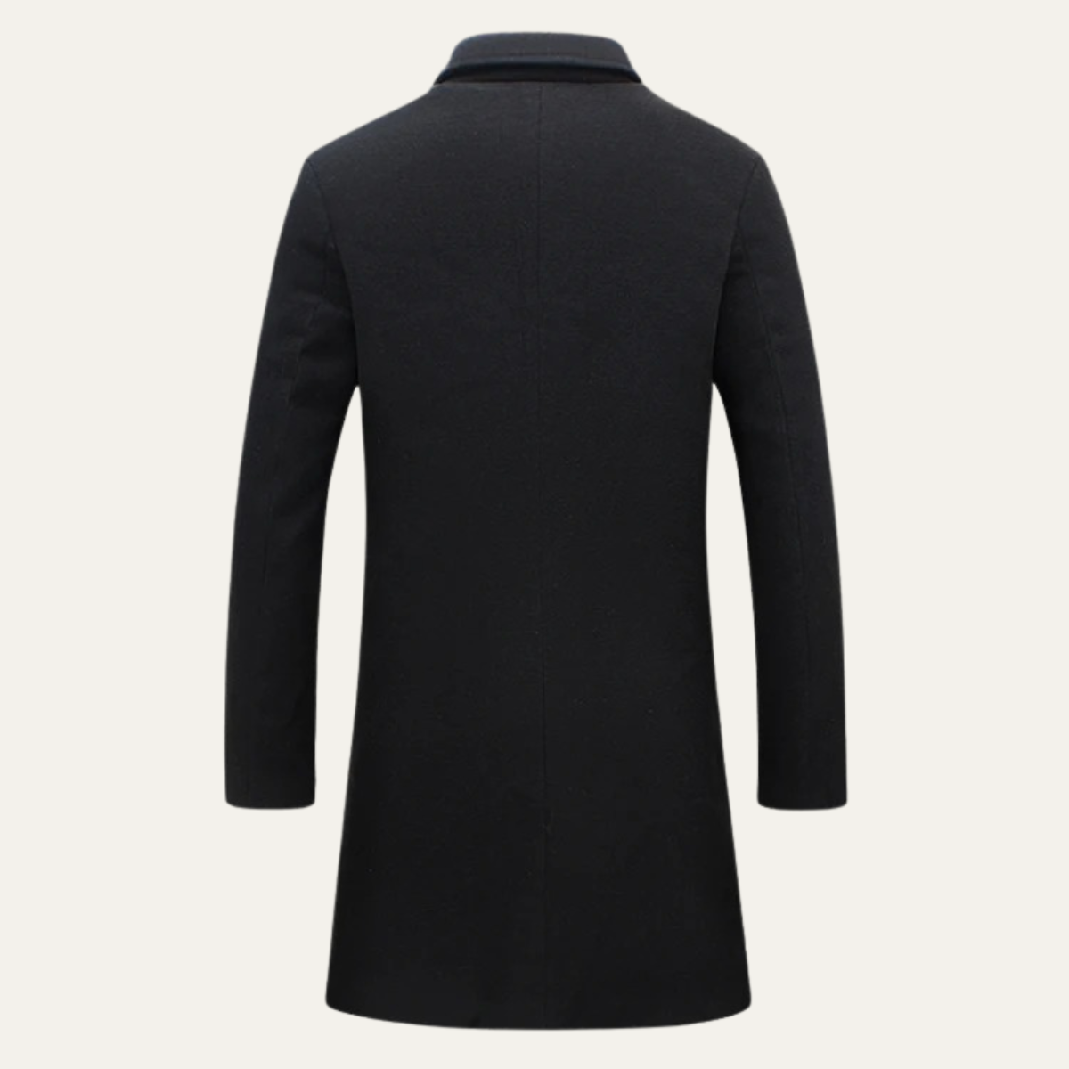 Ash | Men's Smart Casual Long Wool Coat Black