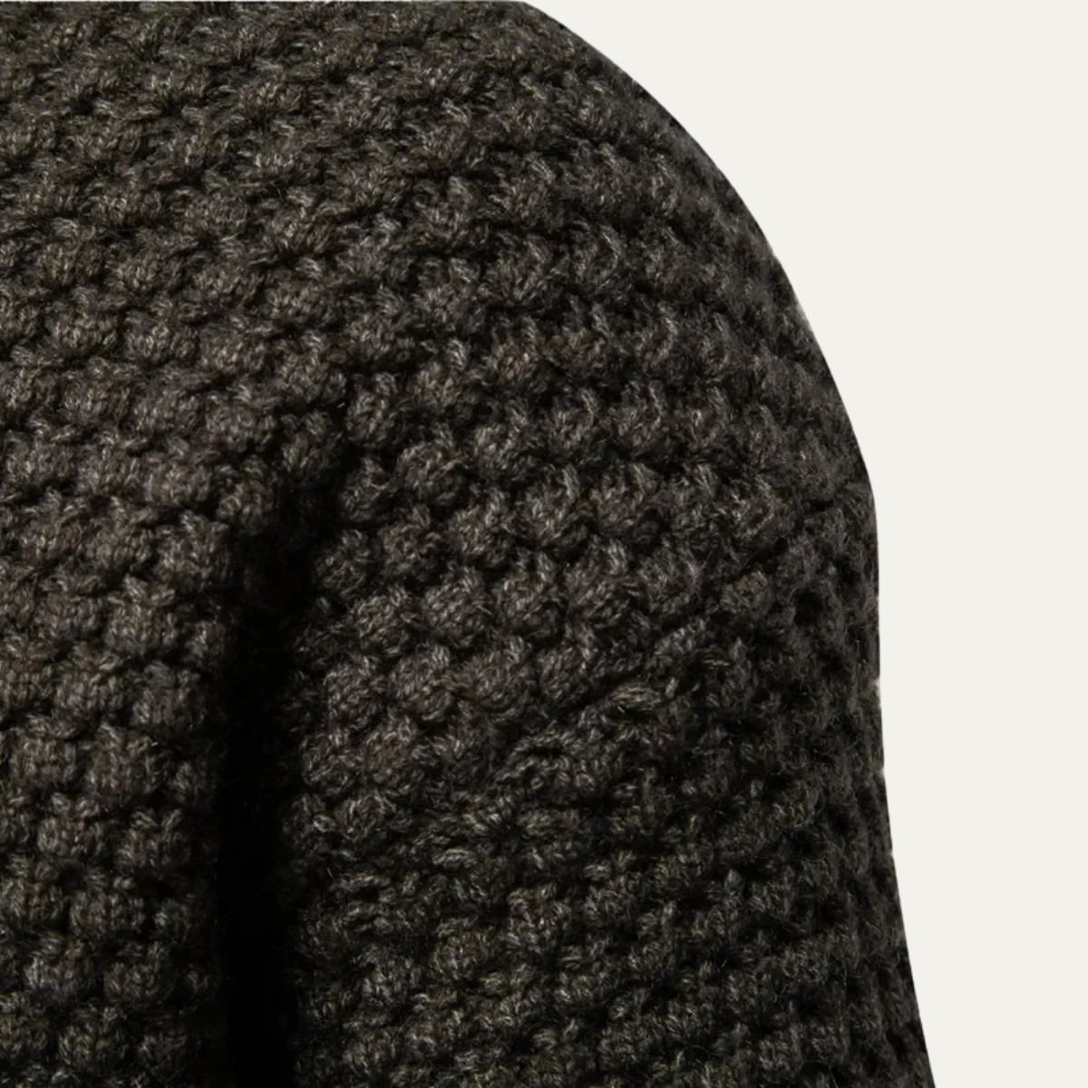 Ashton | Men's Crew Neck Cable Knit Sweater Charcoal