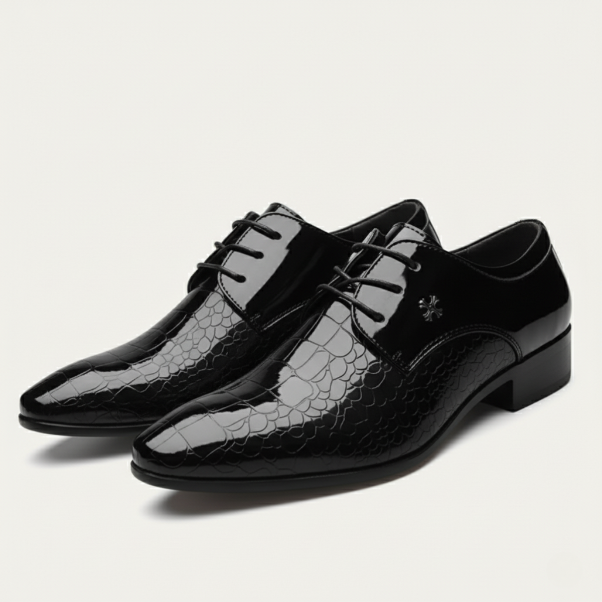 Oscar | Men's Patent Leather Pointed Toe Dress Shoes Black