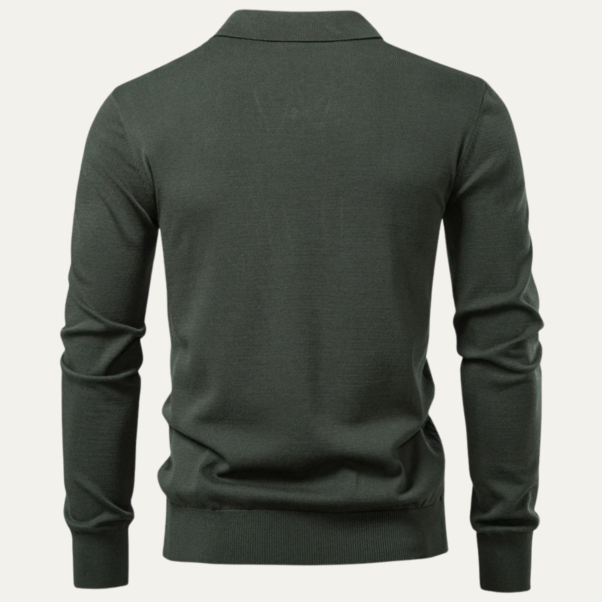 Voss | Men's Cream Cable Knit Sweater Collared V Neck