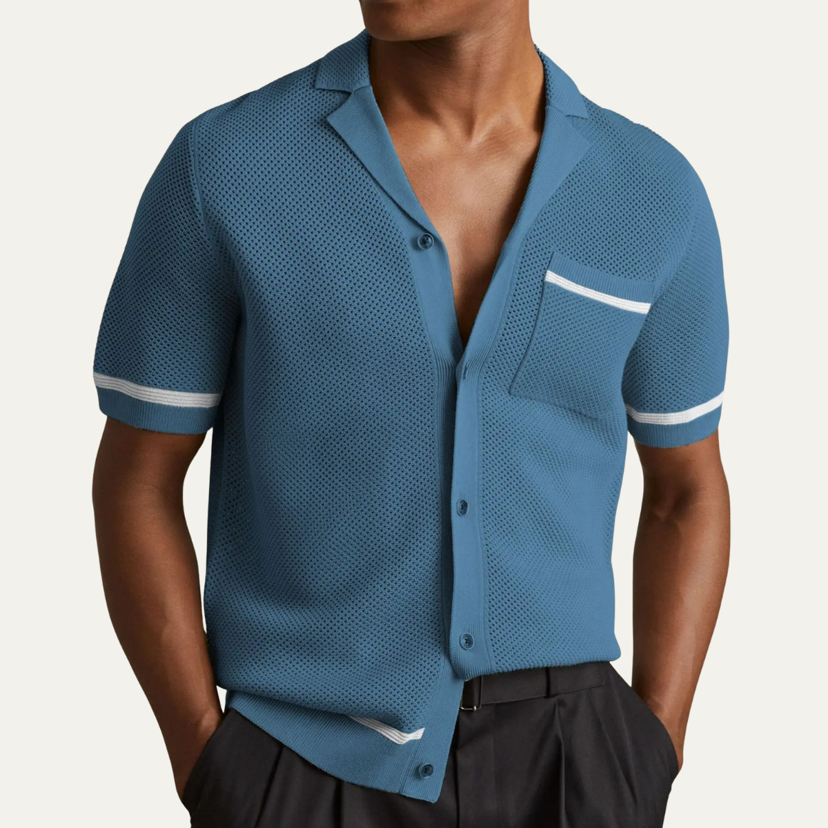 Sage | Men's Casual Knit Button Up Shirt Mint Green