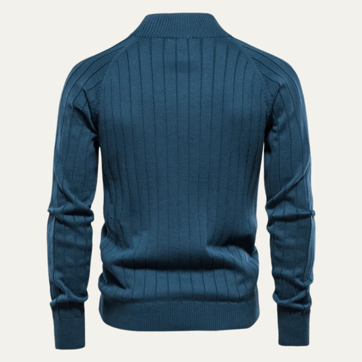 Ash | Men's Casual Zip Up Cardigan Cream Textured
