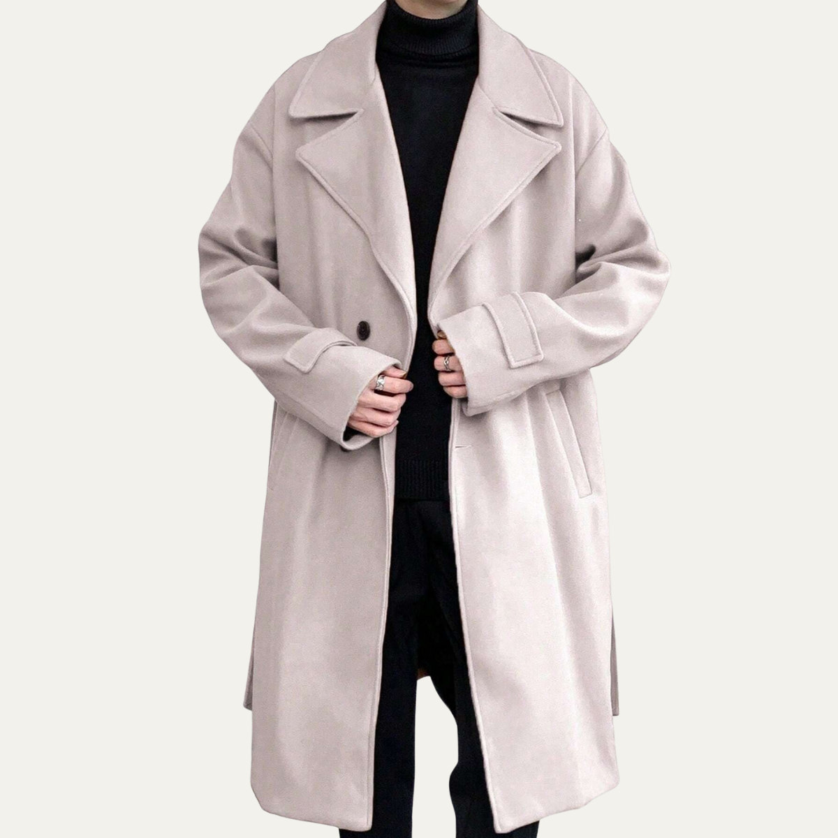 Nash | Men's Wool Overcoat Black Long