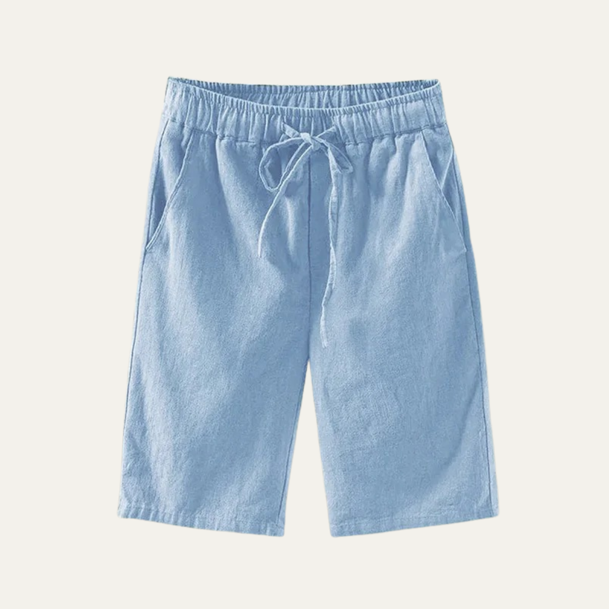 Beau | Men's Linen Shorts Cream Drawstring