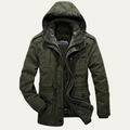 Dama Washington Ash men's winter parka olive hooded quilted jacket - front view