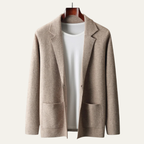 Dama Washington Beau men's casual wool cardigan cream button front pockets - view 8