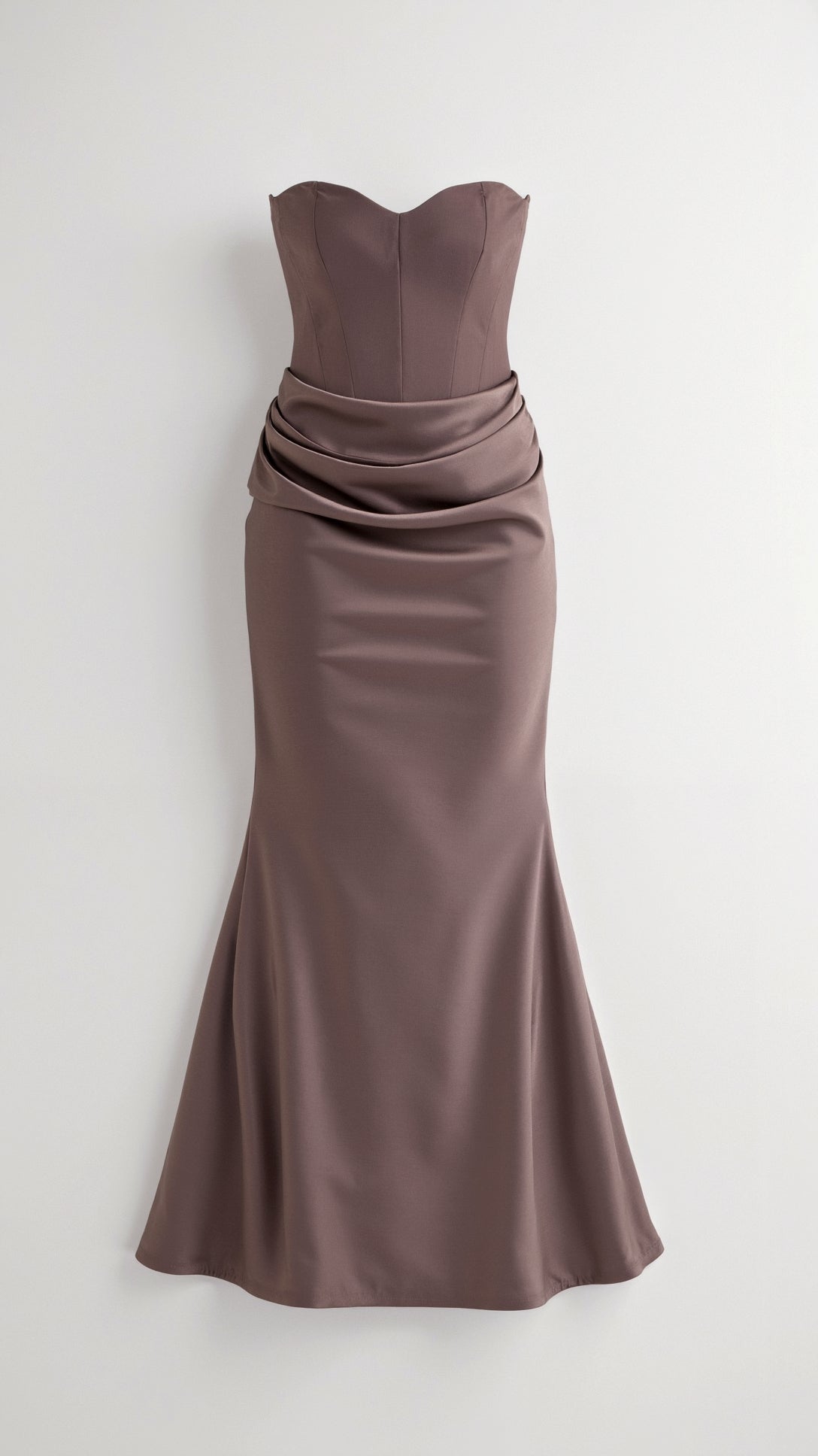 Cleo | Women's Satin Ruched Maxi Dress Black
