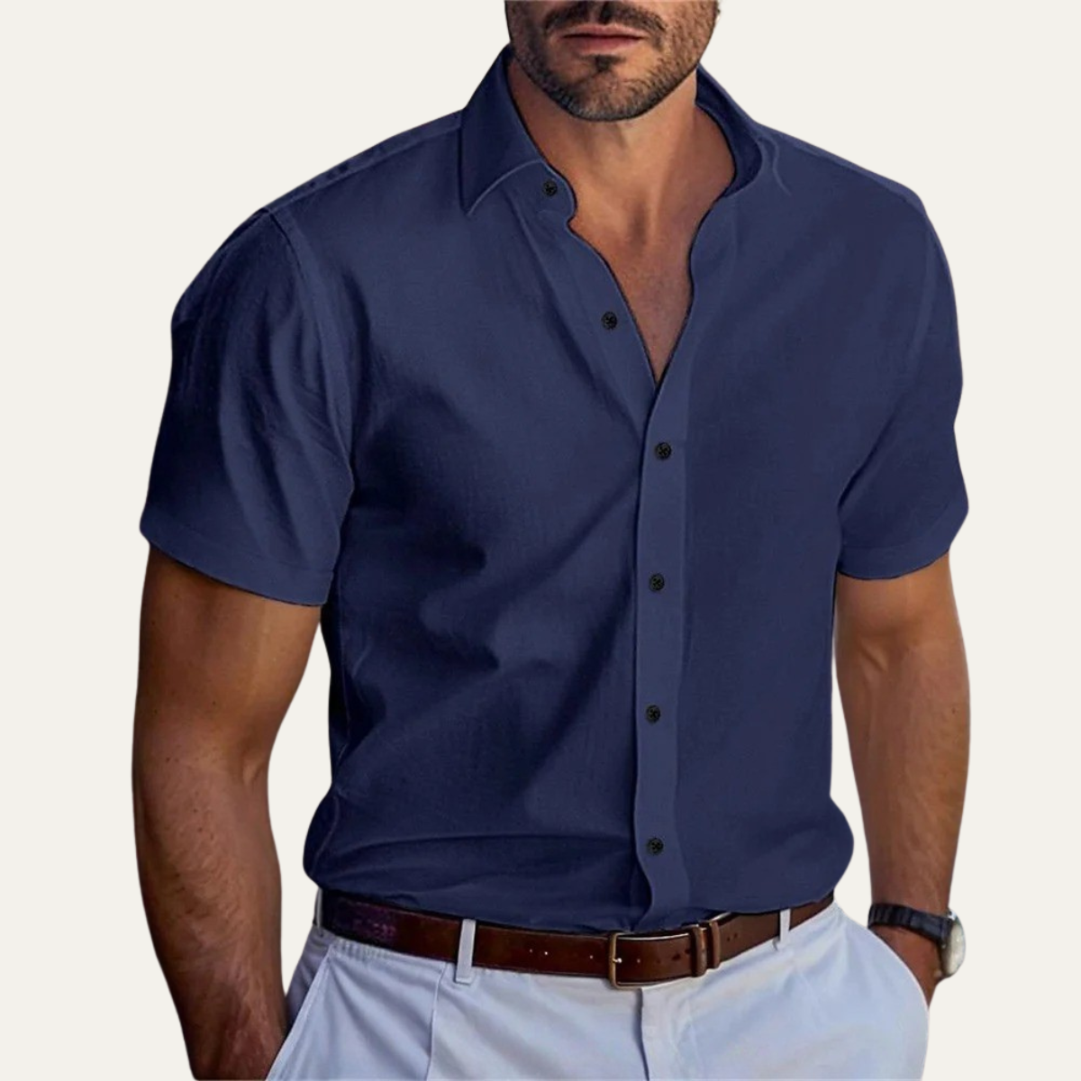 Blake | Men's Short Sleeve Button Up Shirt Black