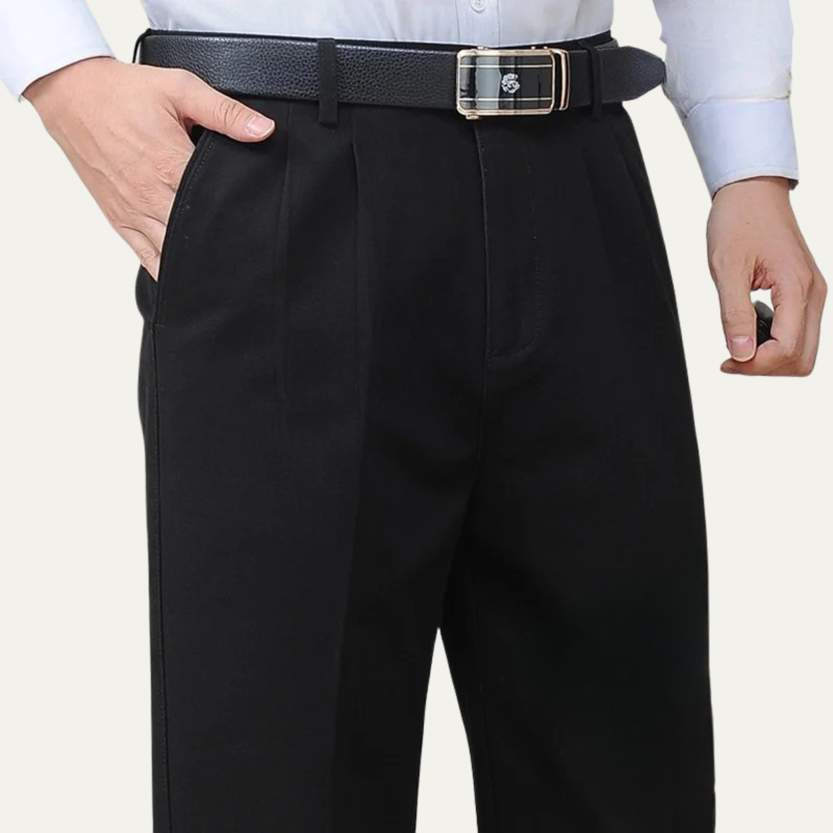 Jasper | Men's Pleated Dress Pants Khaki Cotton