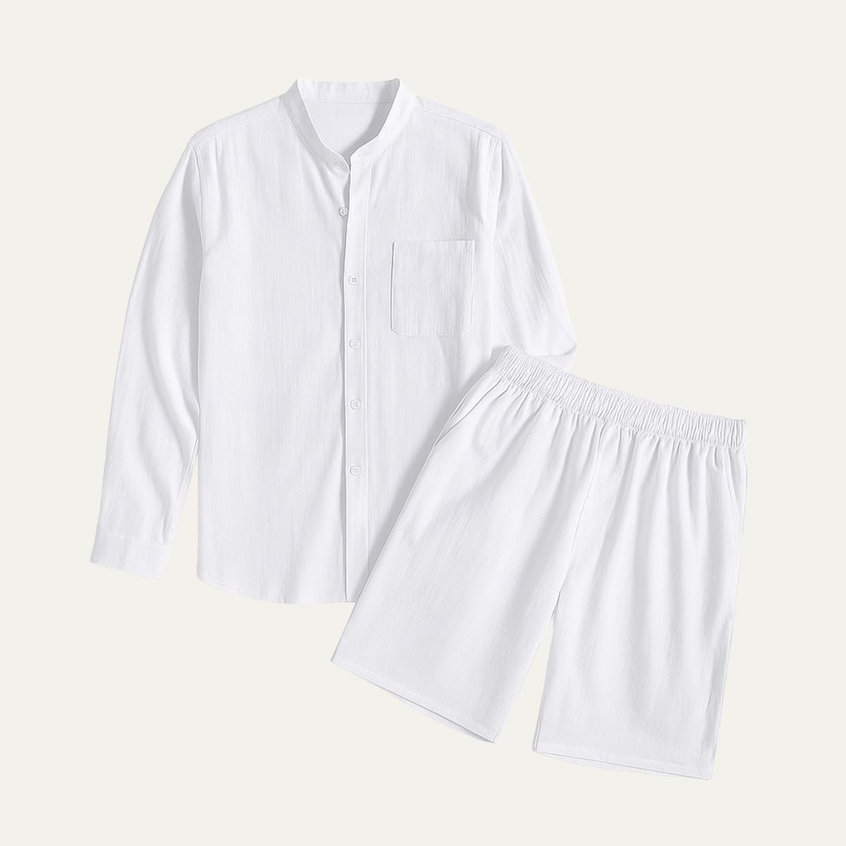 Rowan | Men's Linen Shirt Cream Long Sleeve Button Up