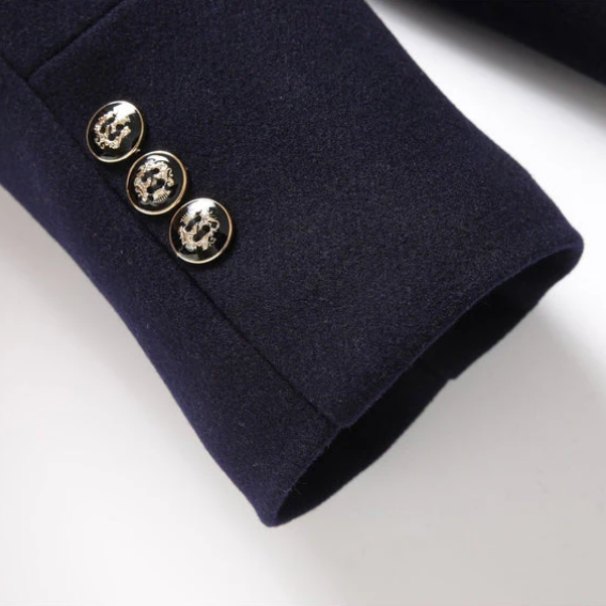 Callum | Men's Classic Wool Winter Coat Navy Quilted Lining