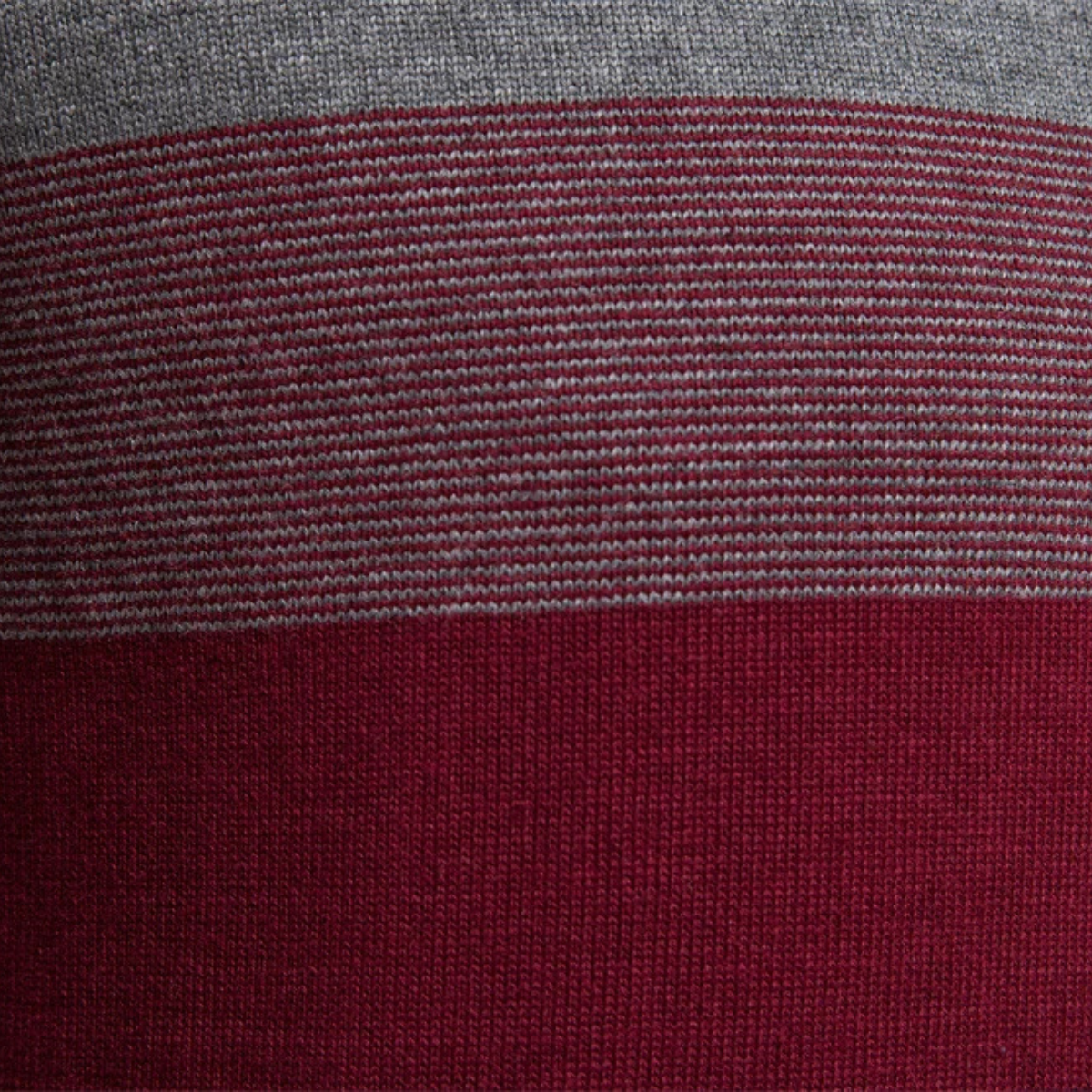 Beau | Men's Quarter Zip Sweater Navy Gray Burgundy Stripe