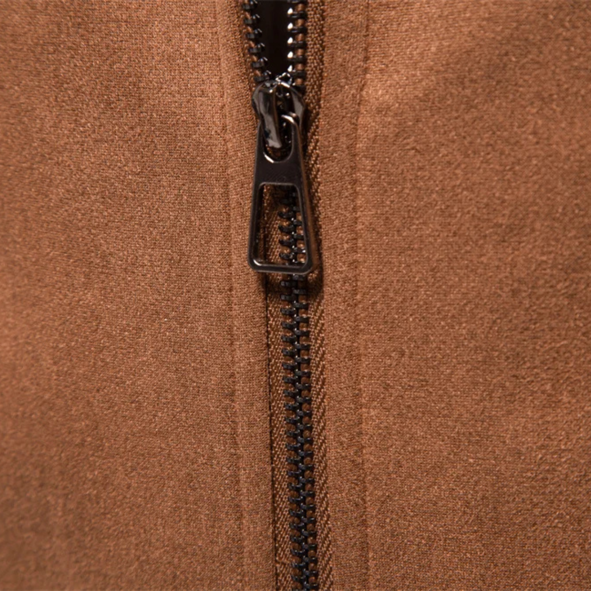 Brach | Men's Casual Suede Leather Jacket Camel Zip Up