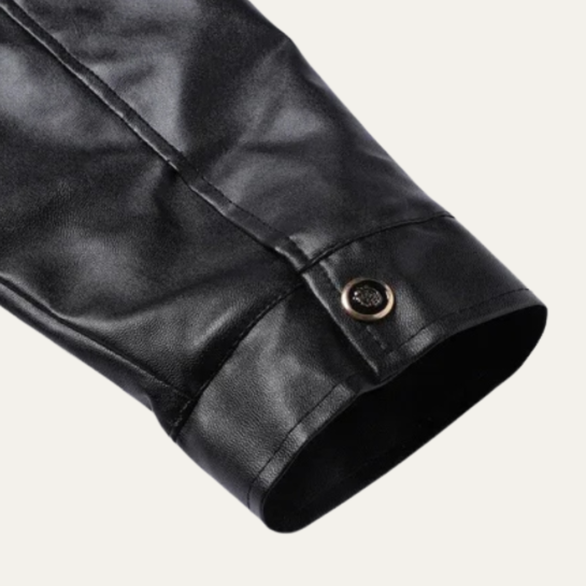 Vane | Men's Sherpa Lined Leather Jacket Black
