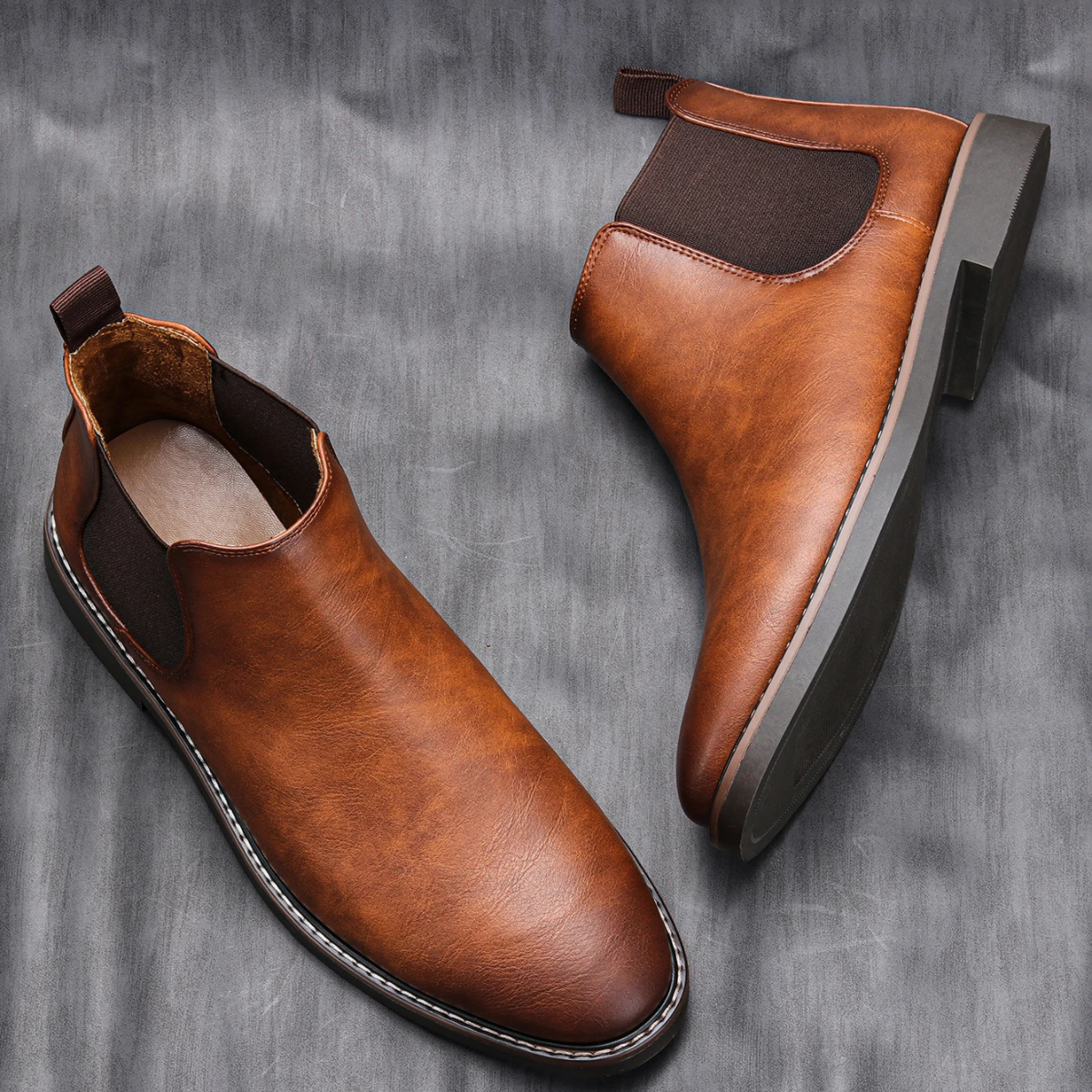 Bram | Men's Classic Leather Chelsea Boots Brown