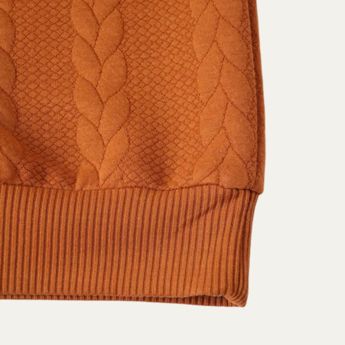 Bram | Men's Cable Knit Turtleneck Sweater Orange