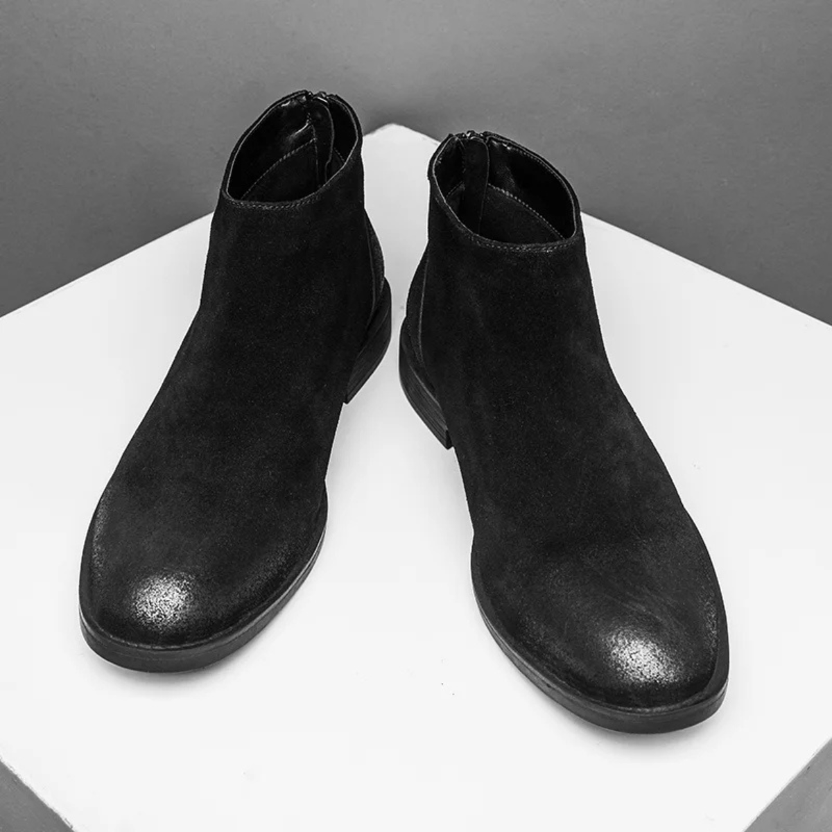 Ash | Men's Chelsea Boots Black Suede Zip Up