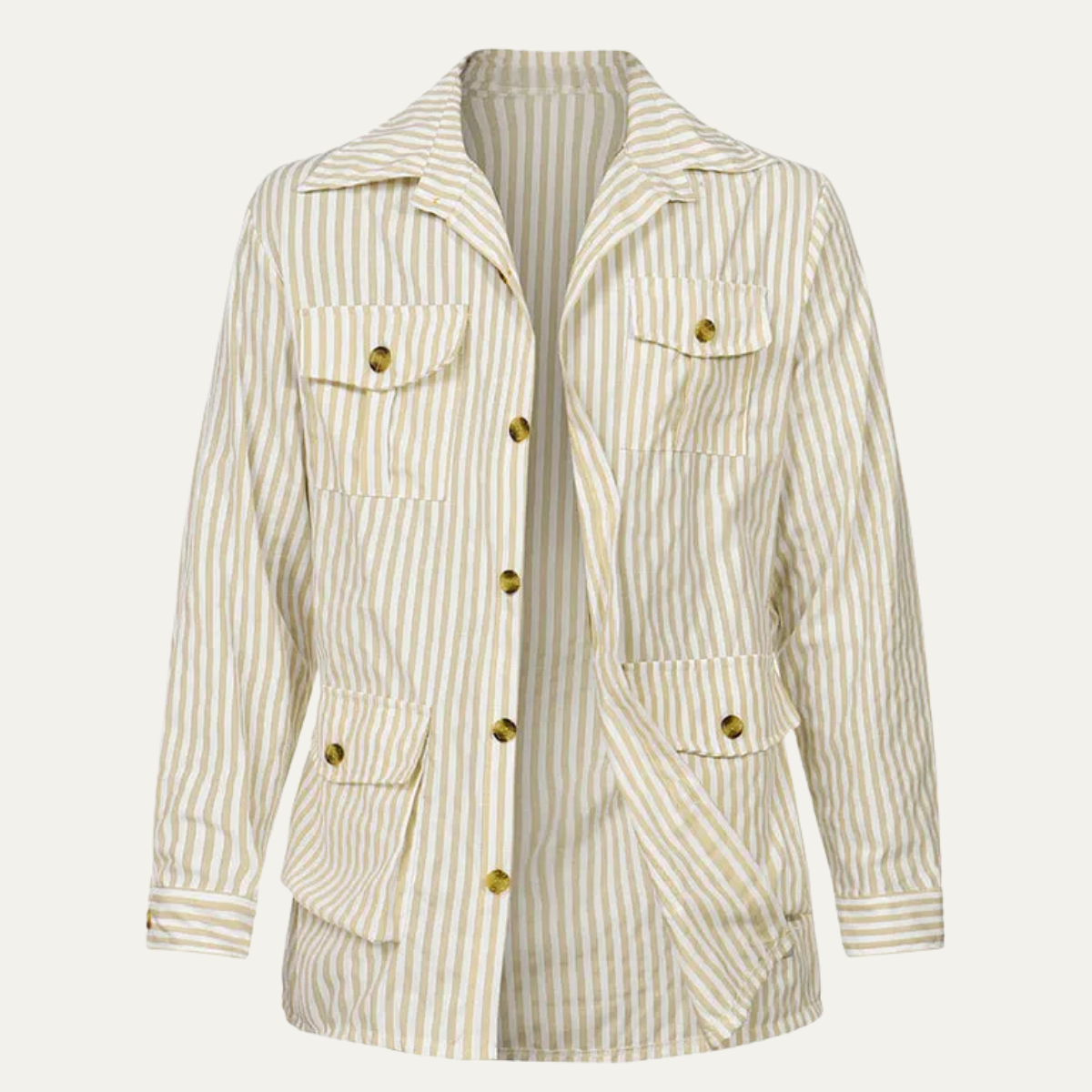 Cruz | Men's Striped Button Up Shirt Gray White Long Sleeve