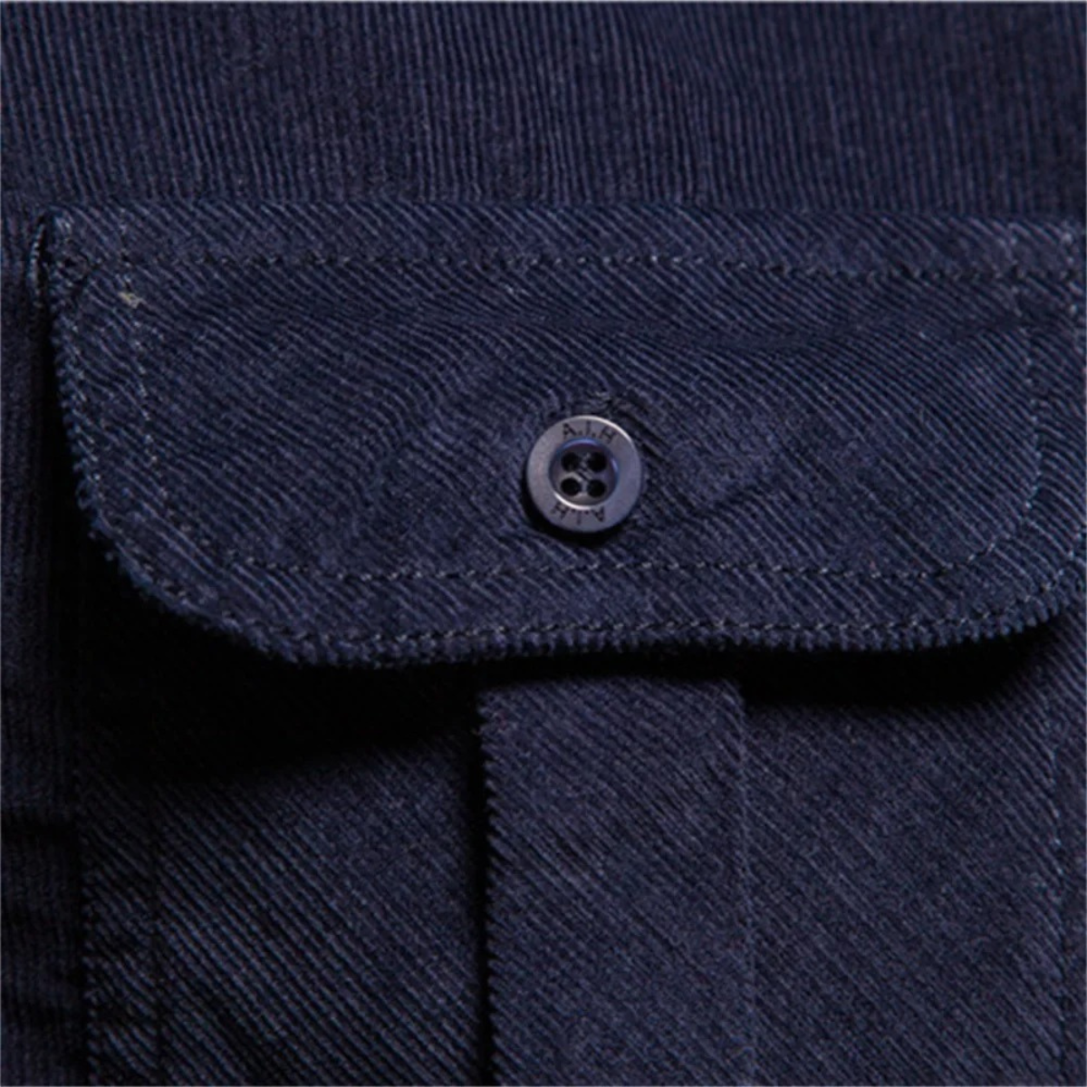 Jasper | Men's Casual Denim Shirt Navy Long Sleeve Button Up