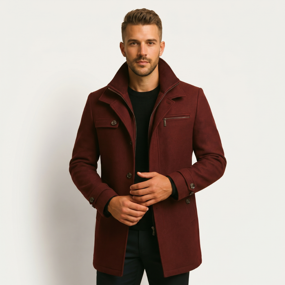 Dama Washington Jude men's wool blend overcoat black - view 7