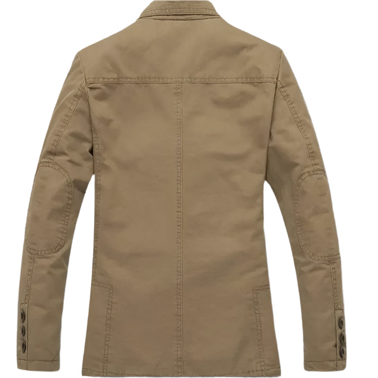 Ezra | Men's Casual Cotton Blazer Khaki Button Up