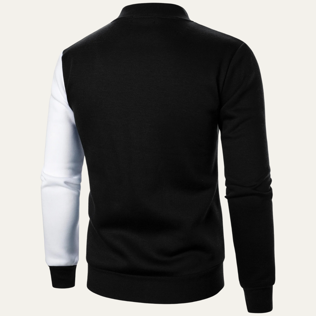 Axel | Men's Colorblock Zip Up Hoodie Black White