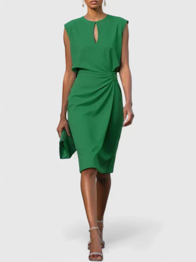 Isla | Women's Wrap Midi Dress Light Blue Sleeveless