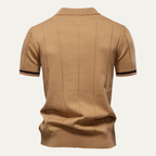 Dama Washington Beau men's casual half zip polo shirt camel - view 8