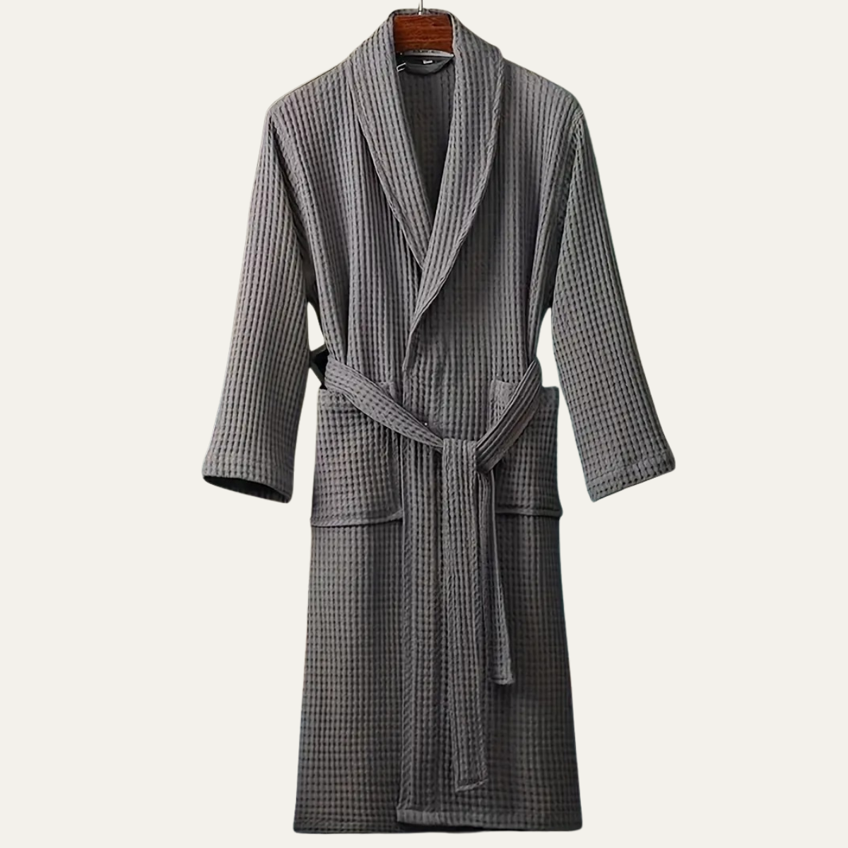 Bram | Men's Robe Cotton Waffle Gold Lightweight Spa Belt