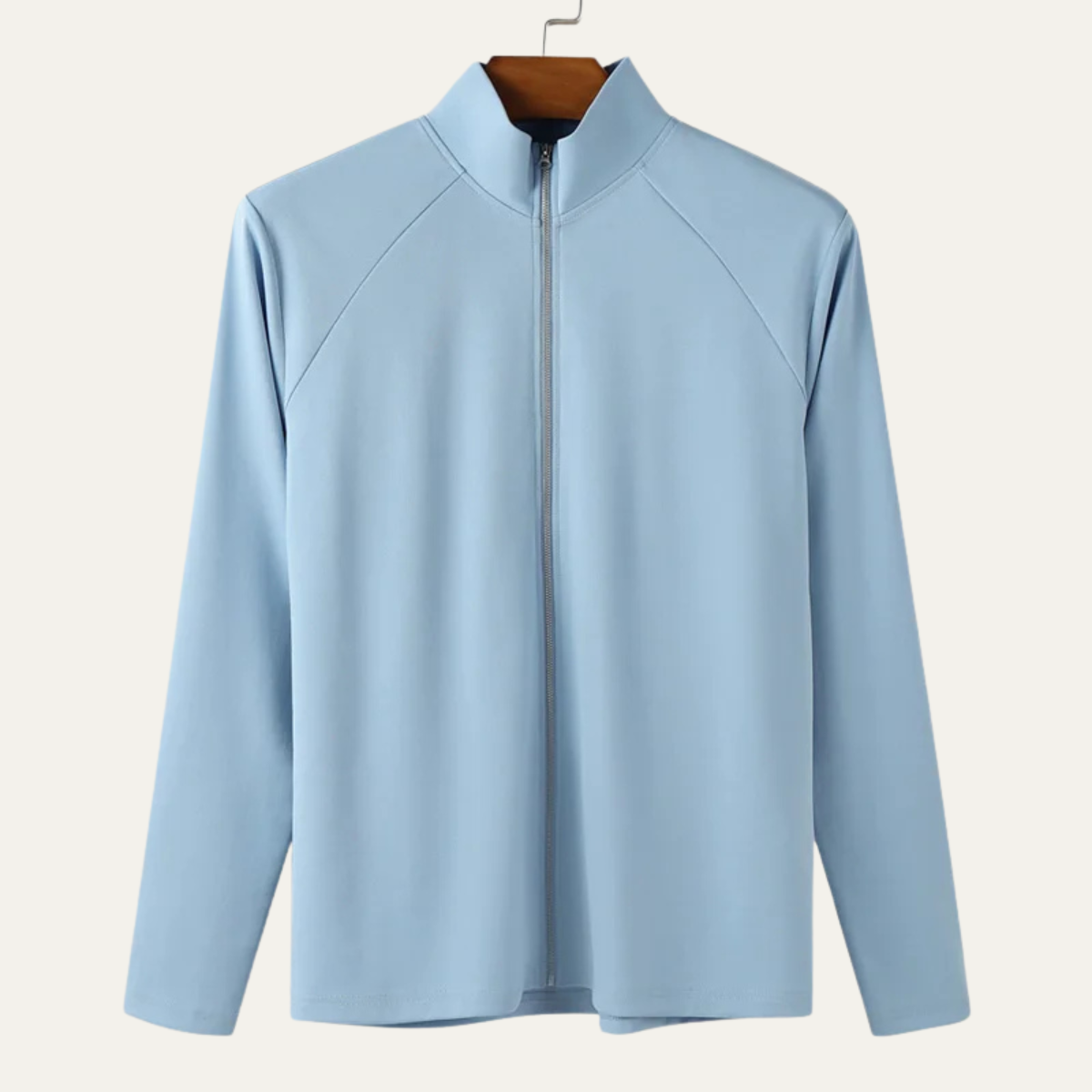 Reid | Men's Casual Zip Up Mock Neck Shirt White