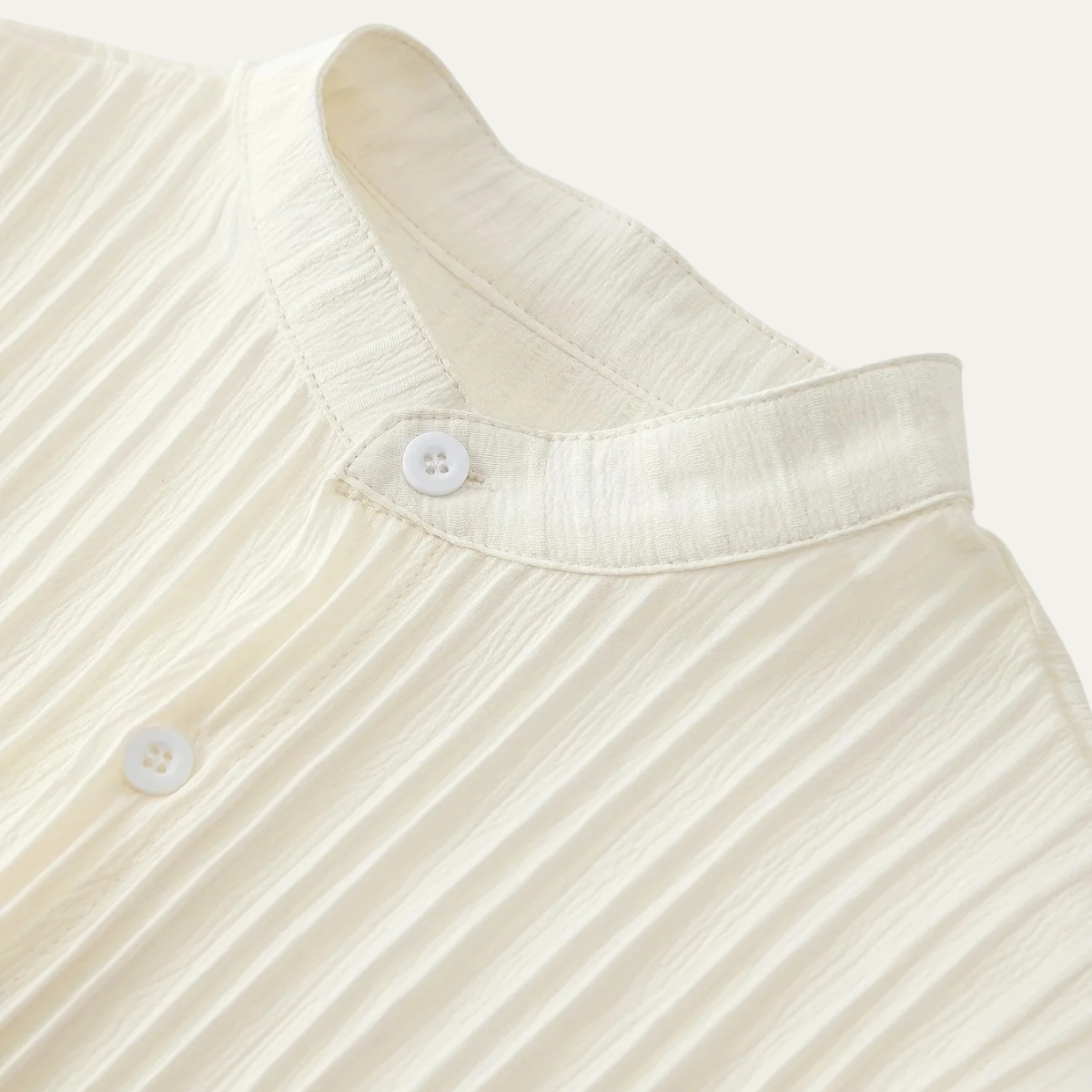 Axel | Men's Lounge Set Cream Ribbed Short Sleeve Shirt Pants