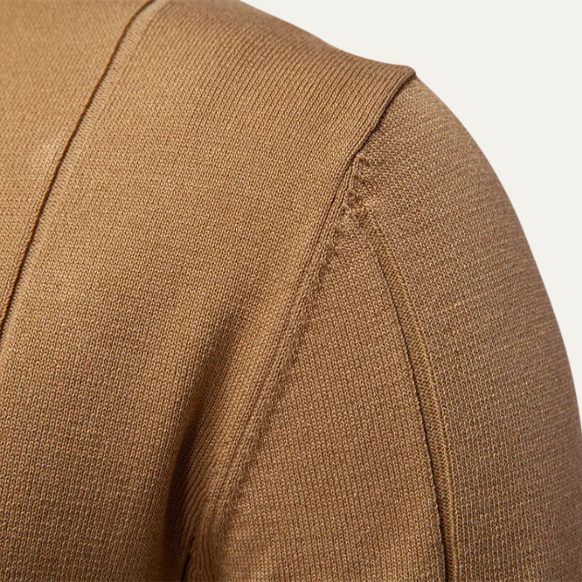 Beau | Men's Casual Half Zip Polo Shirt Camel