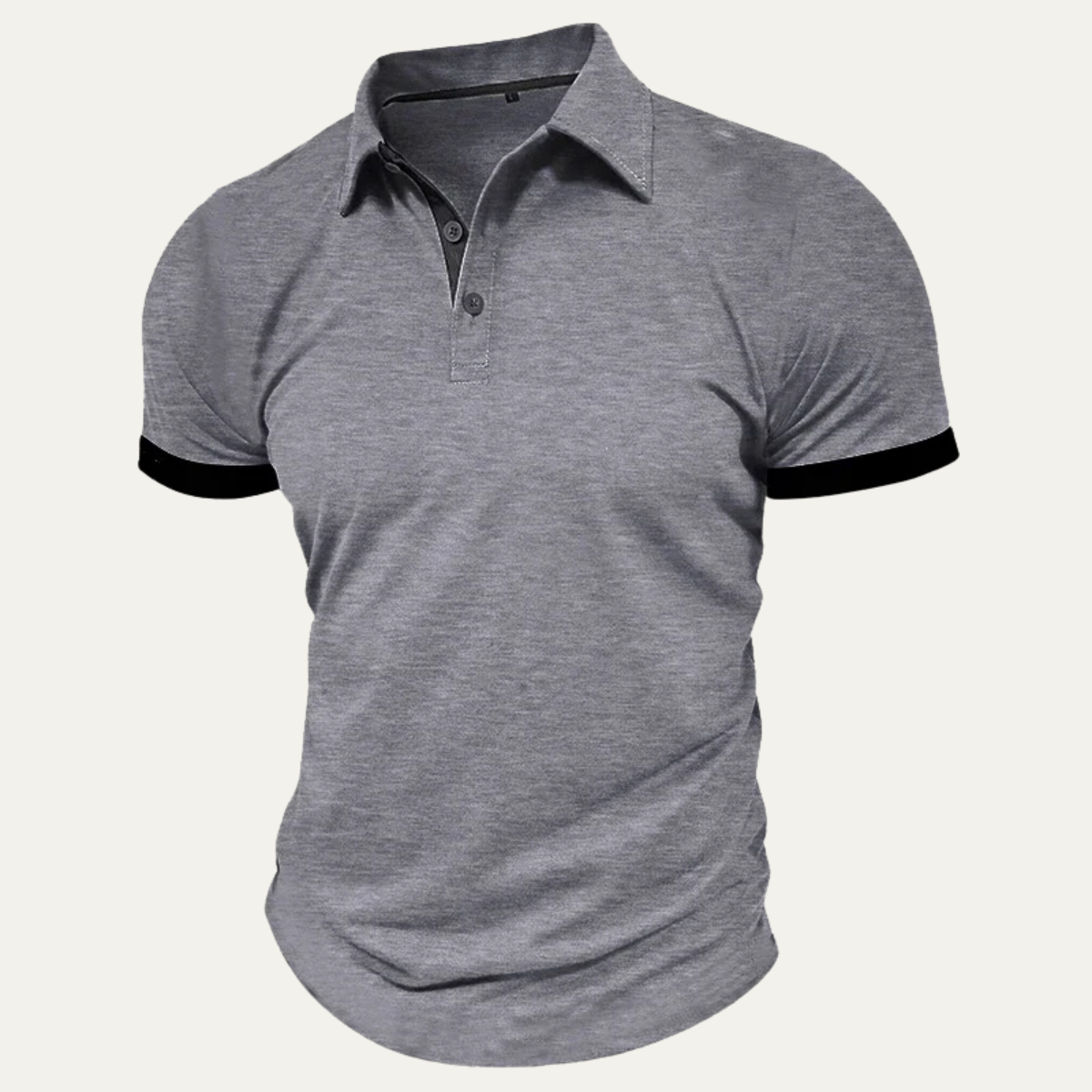 Axel | Men's Polo Shirt Black Blue Stripe Short Sleeve