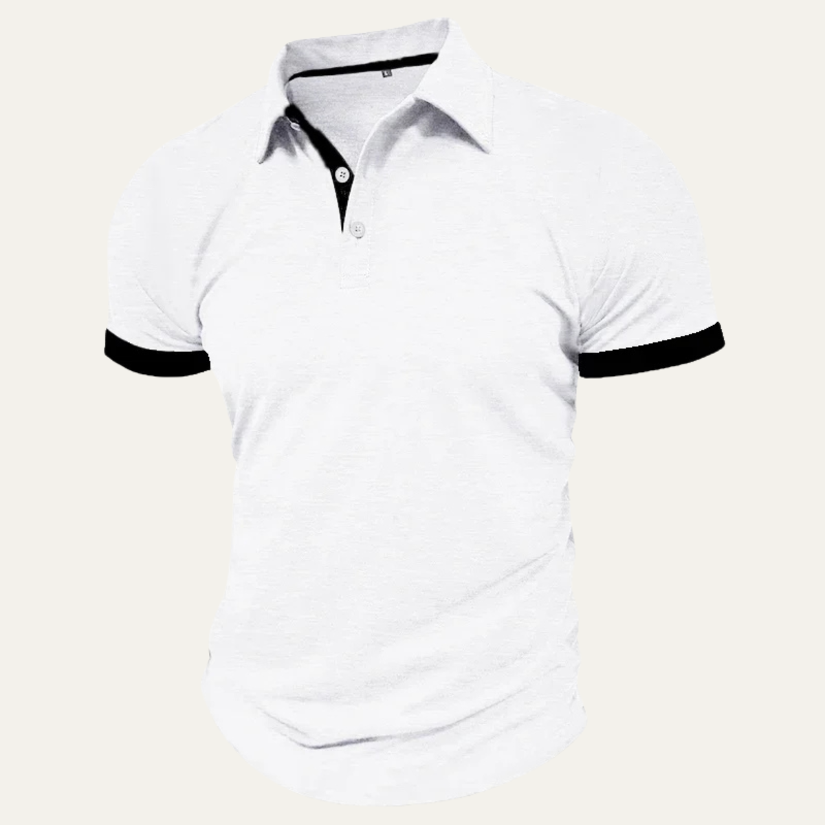 Axel | Men's Polo Shirt Black Blue Stripe Short Sleeve