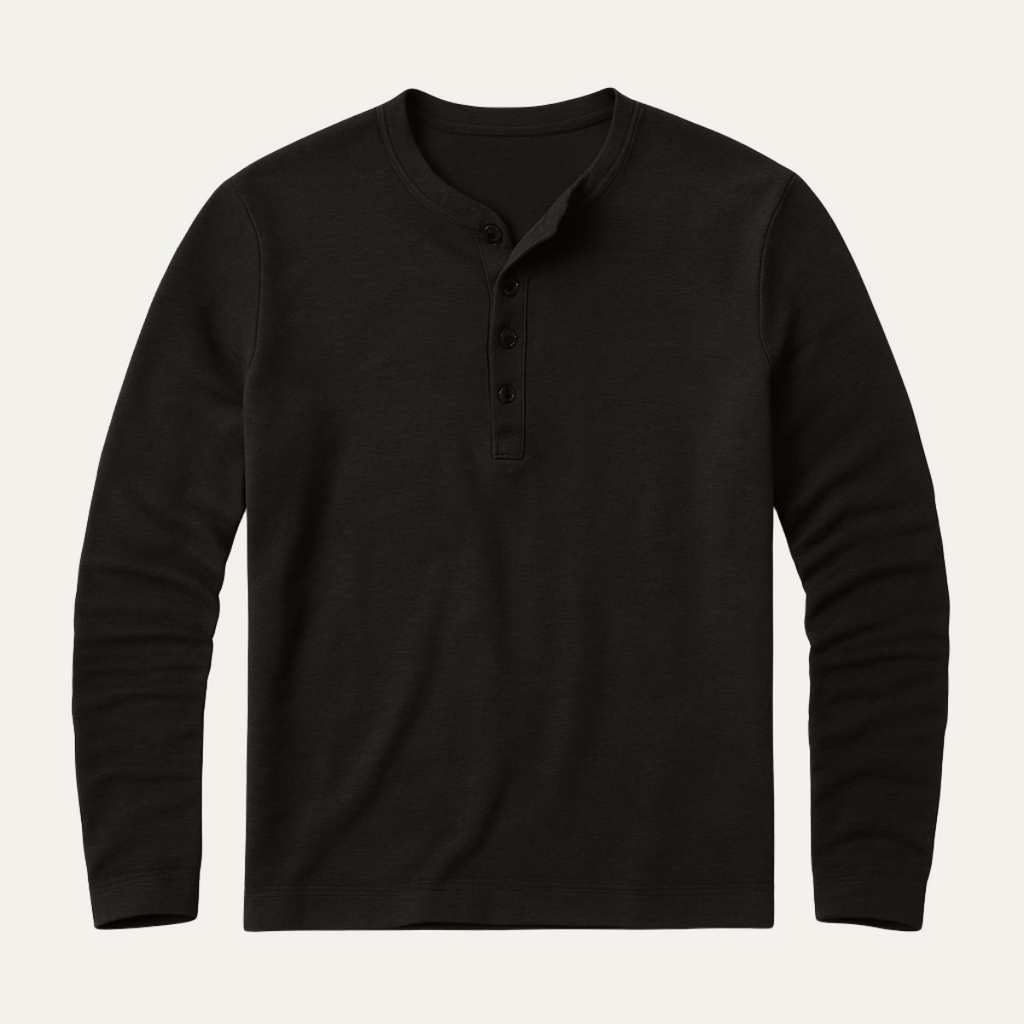 Dama Washington Tate men's henley shirt navy long sleeve - view 2