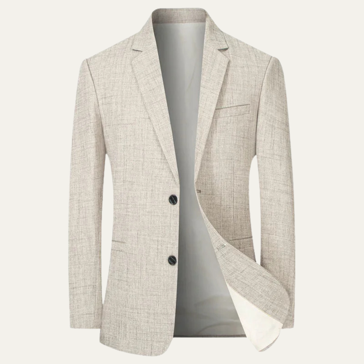Callum | Men's Casual Blazer Beige Textured Single Button